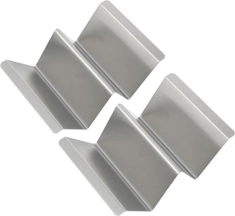 قطعتان من حامل التاكو الفولاذي المقاوم للصدأ 15X10X5 سم حامل تقديم صلب مقاوم للصدأ - Image 1